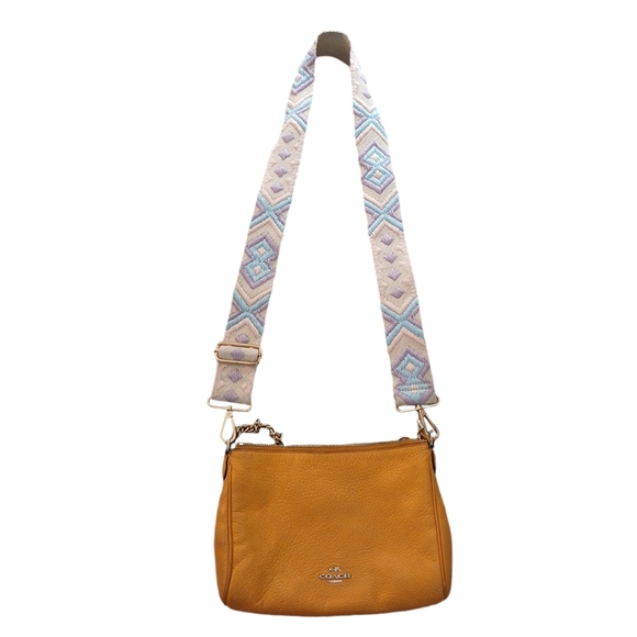 Coach Carrie Orange Pebbked Leather Handbag - Picture 13 of 13